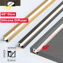 Ljojo 45° Backlight LED Aluminum Profile Bar Light Channel with Silicone Diffuser Cover