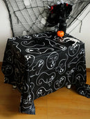 Ljojo™ Bat Lace Table Runner Cobweb Tablecloth Gothic Halloween Dining Decor