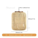 Ljojo Japanese Style Rattan Pendant Light - Wabi Sabi Chandelier for Teahouse & Home Decor