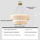 French Cream Style Feather Pendant Light | Designer Circular Shell Glass Dining Room Decor | Ljojo