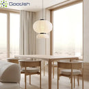 Ljojo Medieval Bauhaus Rice Paper Cage Lantern LED Pendant Light Chandelier for Home Decor