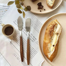 Ljojo Stainless Steel Butter Knife with Wooden Handle - Kitchen Baking Tools
