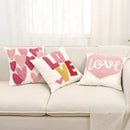 Ljojo Love Tufted Velvet Pillow Cover Cute Pink Valentine's Day Cushion Cover