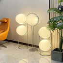 2026 Chrome Metal Floor Lamp White Acrylic Ball LED Standing Light for Living Room by Ljojo