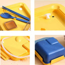 Ljojo 4-Grid Leakproof Bento Lunch Box with Tableware - Portable and Microwave-Safe