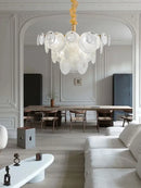 French Milk-white Glass Ceiling Chandelier Gold Lighting by Ljojo – Elegant Bedroom Decor Hanglamp