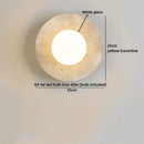 Ljojo LED Pull Chain Wall Light: Yellow Cave Stone Wood Wabi Sabi Design