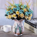 Ljojo™ Ceramic Vase & Flower Arrangement Set - Home Decor Crafts