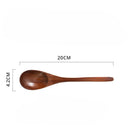 Ljojo Long Handle Wooden Rice Spoon for Noodles, Soup & Everyday Use