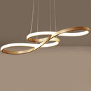 Nordic LED Pendant Lights: Serpentine Golden Ring Chandelier for Living Room by Ljojo