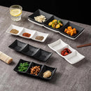 Ljojo Matte Ceramic Seasoning Dish 3 Grids Sushi Plate Molecular Cuisine Tableware