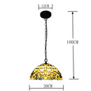30CM Baroque Chandelier Tiffany Style Glass Lighting Retro Art Creative for Ljojo