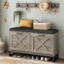 Ljojo™ Entryway Shoe Cabinet with Flip Drawers, Coat Rack & Storage Bench