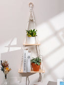 Ljojo™ Wooden Bead 2-Tier Wall Shelf for Boho Home Decor