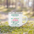 Enamel French Printed Coffee Cup with Handle - Best Thanks Gift for Atsem by Ljojo