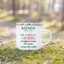 Enamel French Printed Coffee Cup with Handle - Best Thanks Gift for Atsem by Ljojo