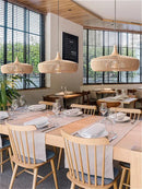 Danish Design Walnut Restaurant LED Pendant Light by Ljojo | Wood Birdcage Chandelier Island Room Teahouse Lamp
