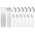 Ljojo 24-Piece Stainless Steel Dinnerware Set - Knife Fork Spoon Silverware Tableware