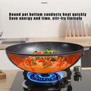 Ljojo 32cm Traditional Iron Wok Pan Non-stick High Quality Frying Cookware
