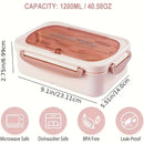 Ljojo 3-Compartment Lunch Box & Tableware Set for School Work Camping Bento Box