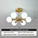Ljojo LED Copper Glass Ball Ceiling Chandeliers for Modern Home Decor