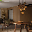 Industrial Minimalist Art Walnut Wood Clip LED Pendant Lights Chandelier for Home Decoration by Ljojo