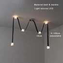Ljojo Marble Designer Belt Pendant Light: Dimmable Luxury Chandelier