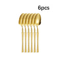 Ljojo 30-Piece Stainless Steel Tableware Set with Golden Waist Design