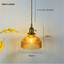 Ljojo Modern Amber Green Glass Pendant Lights for Kitchen Dining Room Decor