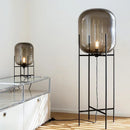 Nordic Style Smoke-Gray Glass Floor Lamp Industrial Indoor Lighting for Living Room Bedroom by Ljojo