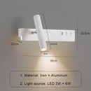 Modern Nordic LED Wall Lamp with Switch USB - Indoor Lighting Sconce for Bedroom, Living Room by Ljojo