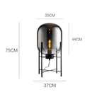 Nordic Style Smoke-Gray Glass Floor Lamp Industrial Indoor Lighting for Living Room Bedroom by Ljojo