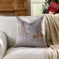 Christmas Embroidered Pillowcase Cojines with Tree Elk Design by Ljojo