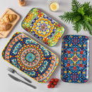 Ljojo Long Plate Set - 3 Sizes Rectangular Ceramic Salad & Dessert Plates