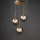 Ljojo Amber Smoke Gray Glass Pendant Lamp LED E27 Hanging Light Dining Room Kitchen Island