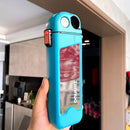 Ljojo 350ml Sports Water Bottle with Straw, Leak-proof Square Design for Fitness and Travel