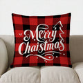 Ljojo Merry Christmas Plaid Trees Pillow Cover for Sofa, Bedroom, Car
