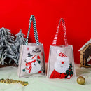 Christmas Candy Bag with Snowman & Santa Claus Pattern by Ljojo - Festive Tote Bag