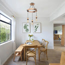 Ljojo 3-Head Wooden Industrial Pendant Chandelier Loft Hanging Lights