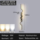 LED Wall Sconce Light 80/100CM Long Strip Bedroom Decor Irregular Black Lamp Ljojo