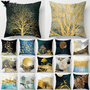 Golden Tree Forest Pillow Case by Ljojo: Car/Home Sofa Bed Decor, 45x45cm Decorative Cushion Cover