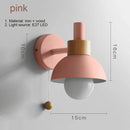 Nordic Modern Bedside LED Wall Lamp Wood Sconce Pull Chain Switch Home Decoration Lighting by Ljojo