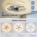 Ljojo 50CM Modern Silent LED Ceiling Fan with Remote for Living Room