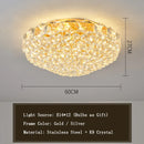 Ljojo Luxury Crystal Ceiling Lights Modern Remote Dimmable Gold Living Room Decor