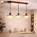 Natural Travertine Pendant Light | Japandi Stone Hanging Lamp | LED Ceiling Fixture by Ljojo