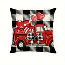 Ljojo Love Bow Buffalo Plaid Pillowcase - Home Sofa Cushion Cover & Gift