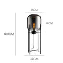 Nordic Style Smoke-Gray Glass Floor Lamp Industrial Indoor Lighting for Living Room Bedroom by Ljojo