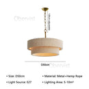Ljojo Modern Minimalism Hemp Rope Pendant Light for Home Decoration LED Chandelier