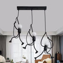 Ljojo Little Man Arts Chandelier LED Ceiling Lamp - Black E27 Pendant Light