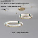 Ljojo Modern Lustre Crystal Led Chandelier Dimmable Pendant Lamp for Living Dining Bedroom